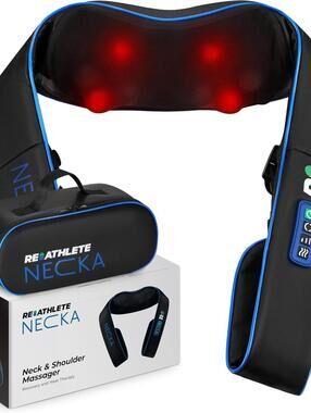 ReAthlete Necka Rechargeable Shiatsu Neck & Shoulder Massager with Heat Therapy